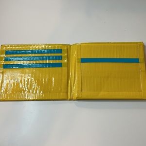 Yellow and turquoise wallet